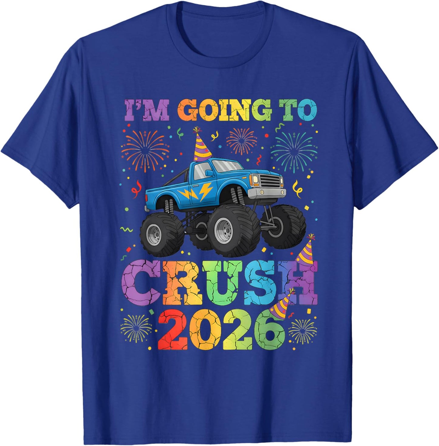 New Years Eve 2026 Monster Truck Boys Toddler Kids NYE Party T-Shirt - T-Shirt | Royal
