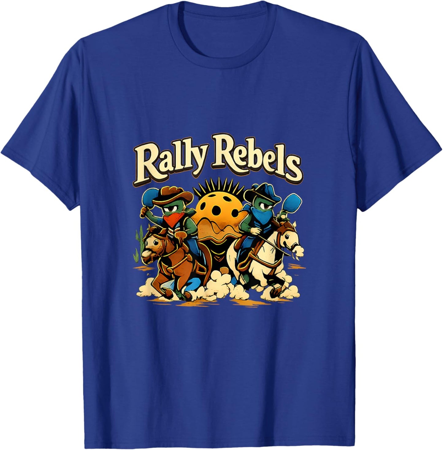 Rally Rebels Pickleball Retro Outlaw Pickles T-Shirt - T-Shirt | Royal