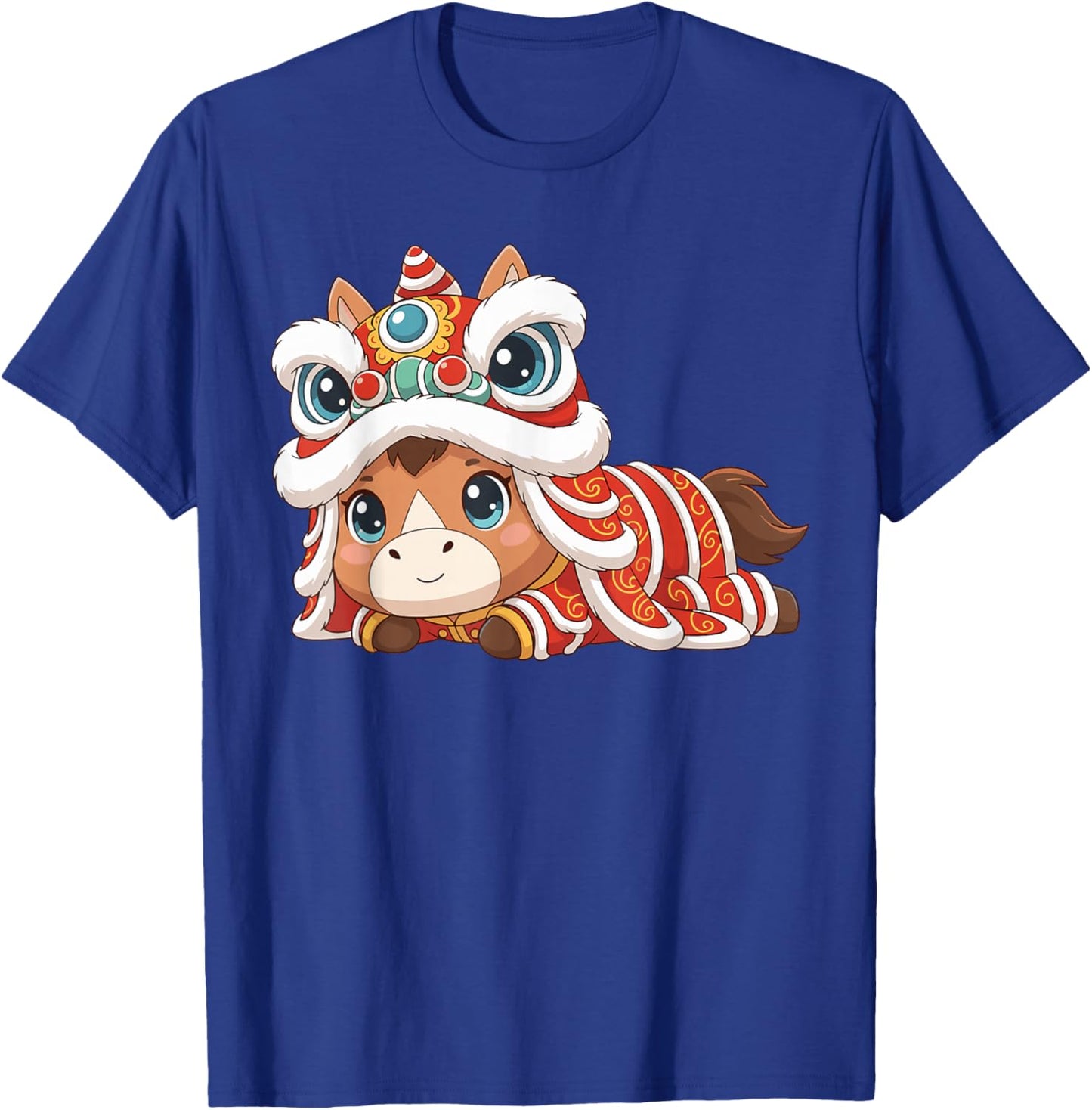 Kids Chinese New Year Horse Lunar New Year Lion Dance Women T-Shirt - T-Shirt | Royal