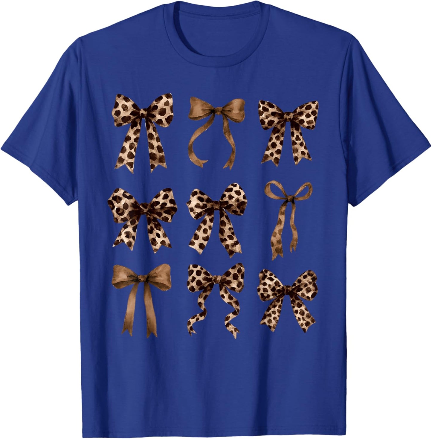 Cute Leopard Cheetah Print Coquette Bows Girly Ribbon T-Shirt - T-Shirt | Royal