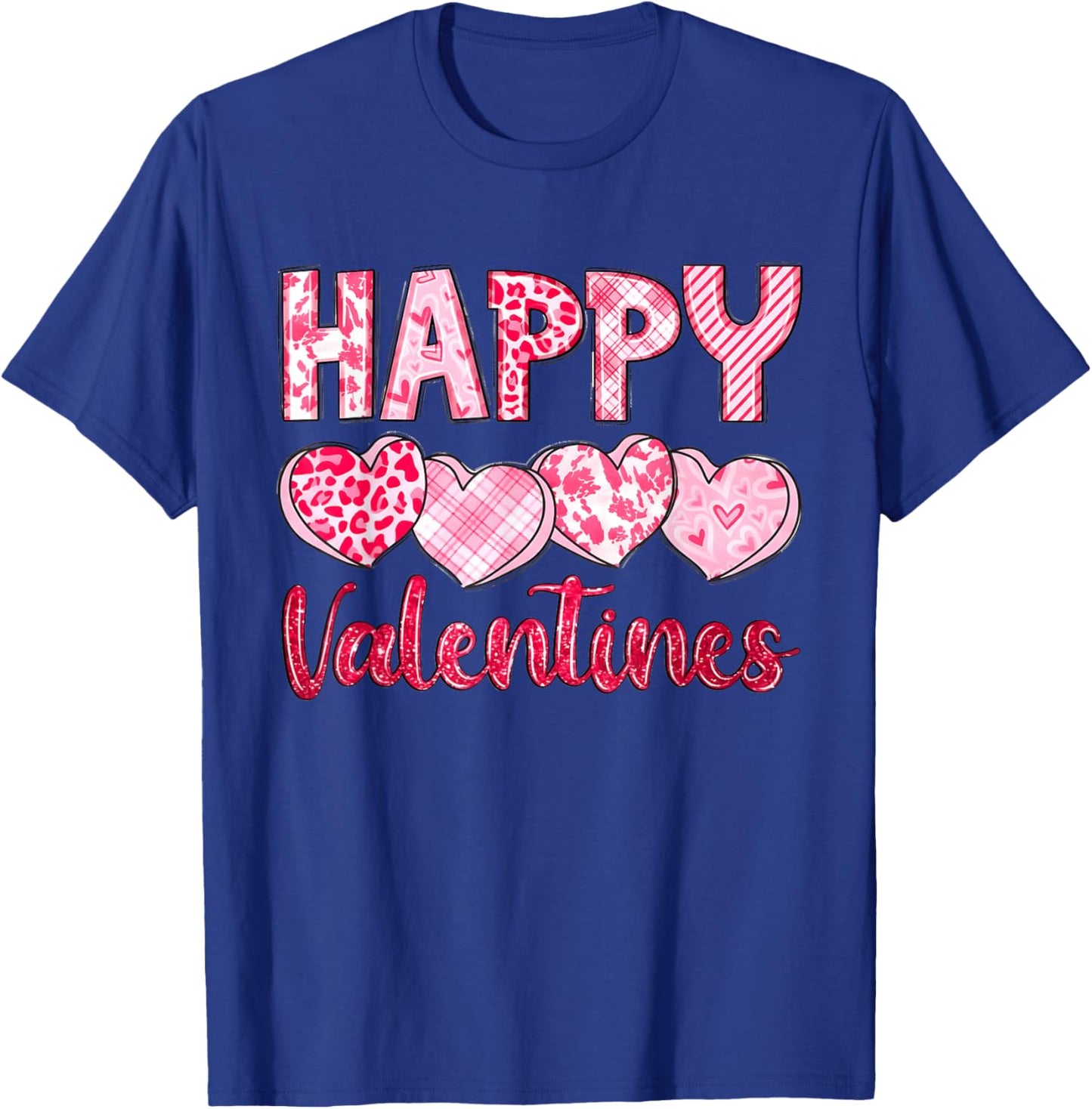 Happy Valentine Day Heart Love Women Couples T-Shirt - T-Shirt | Royal