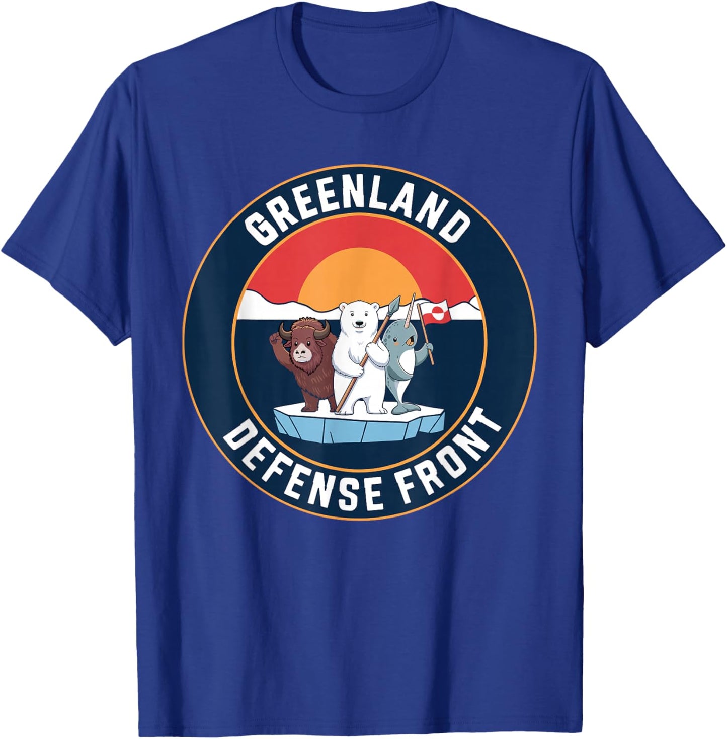 Greenland Guard Polar Bear Spear Arctic Emblem T-Shirt - T-Shirt | Royal