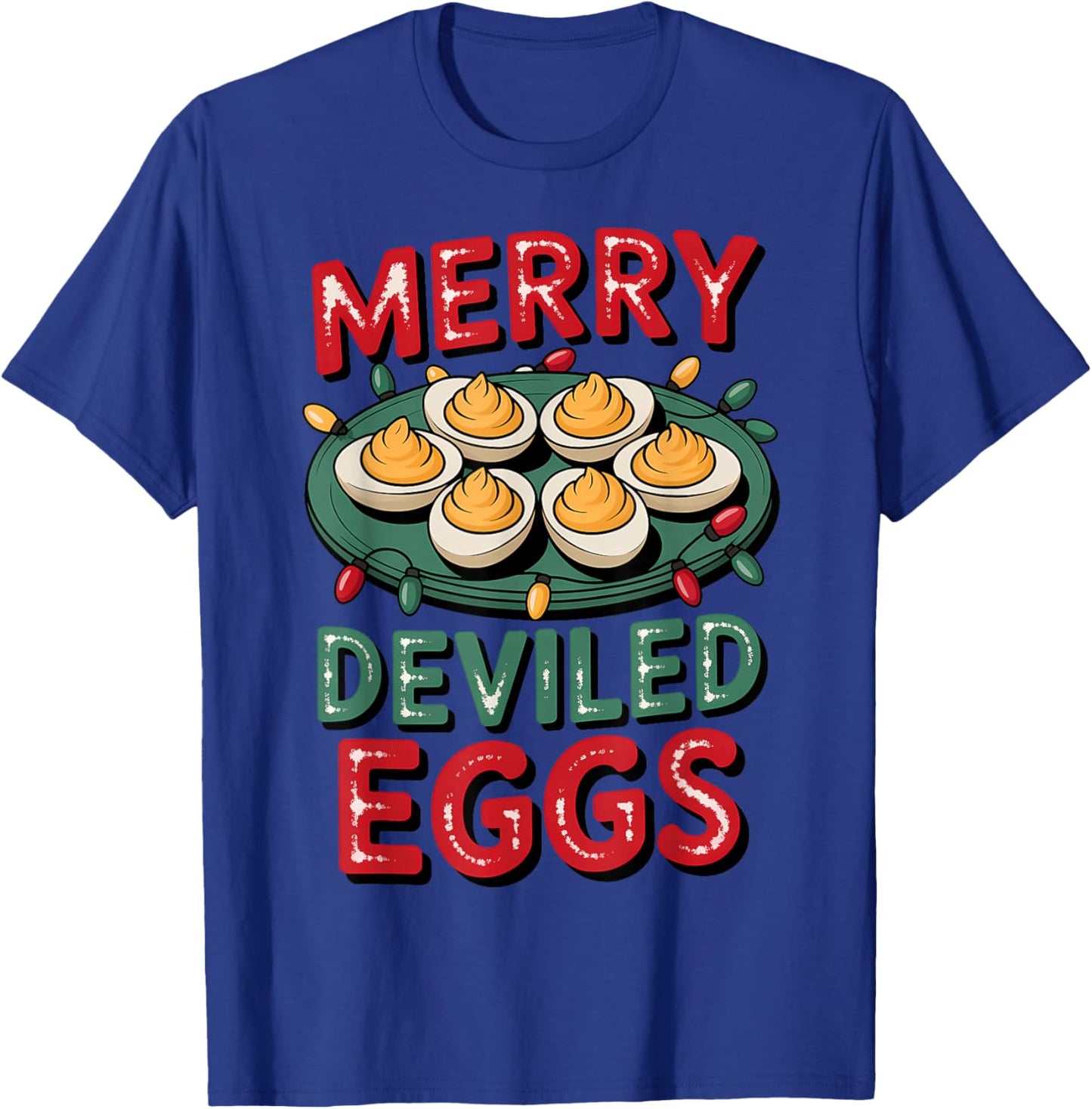 Merry Deviled Eggs Christmas Delight T-Shirt - T-Shirt | Royal