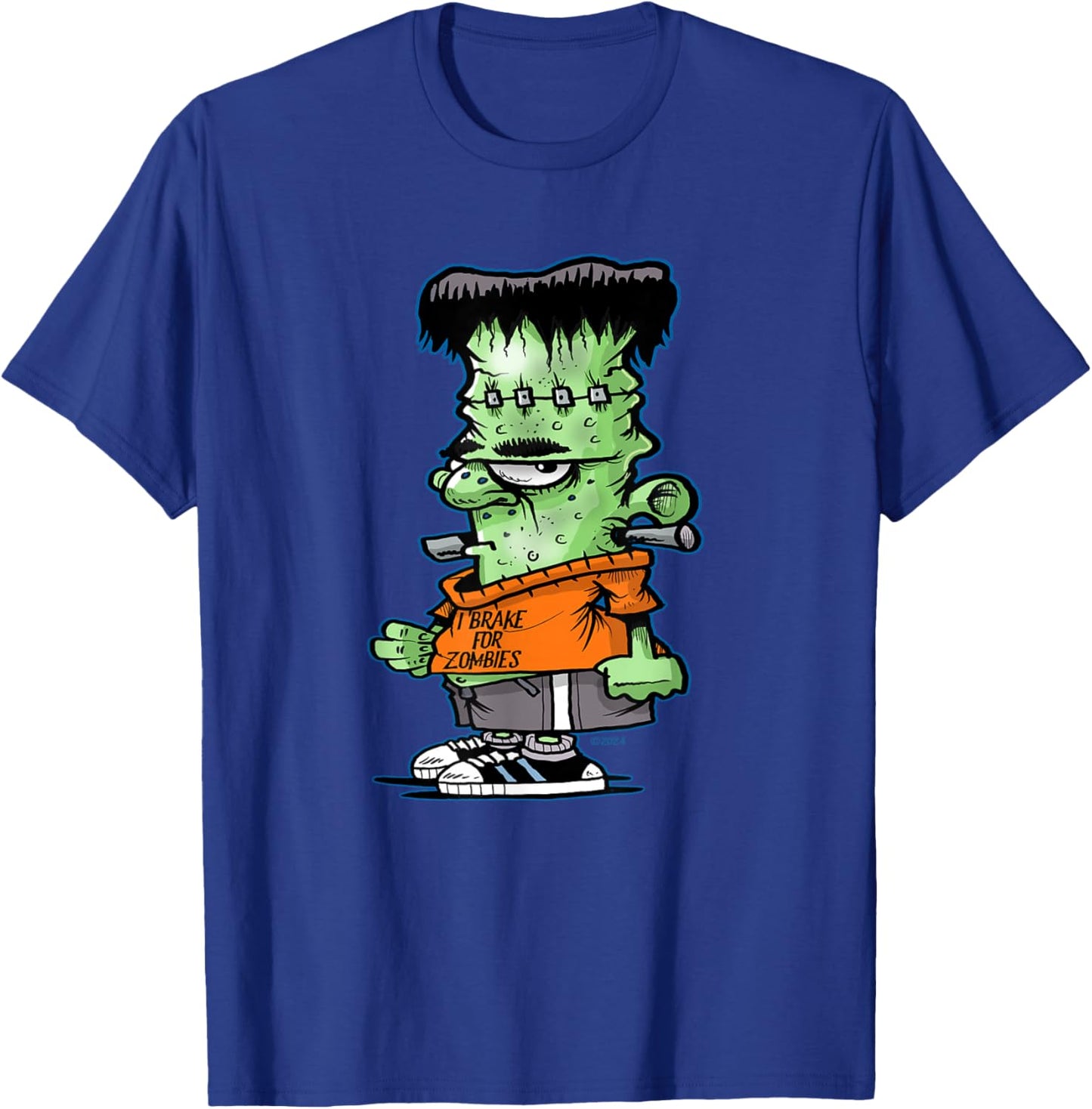 Little Frankie Stein Funny Halloween Monster Novelty T-Shirt - T-Shirt | Royal