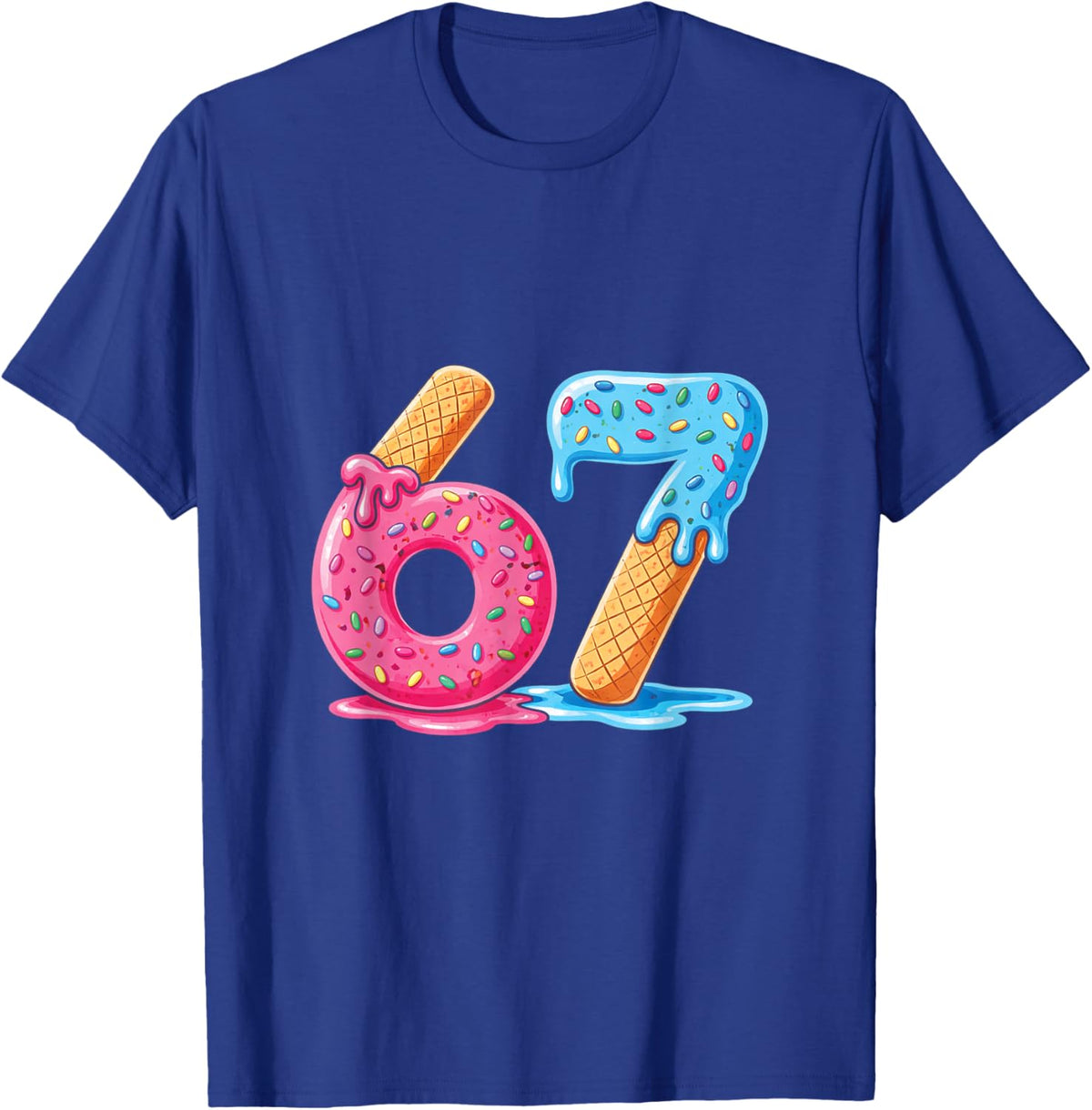 Six Seven Ice Cream 67 T-Shirt - T-Shirt | Royal
