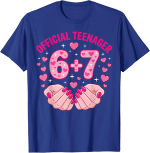 6+7 Year Old Girls Teenager Nails 13th Birthday Girl 67 T-Shirt - T-Shirt | Royal