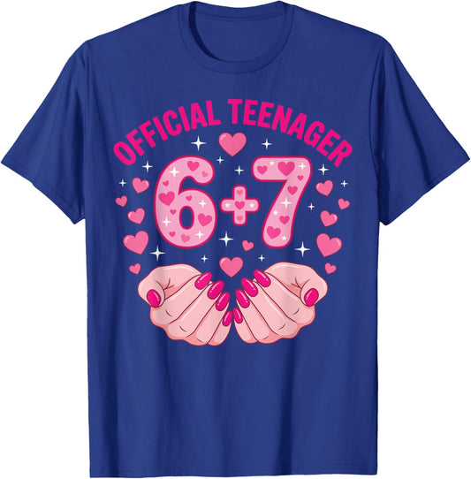 6+7 Year Old Girls Teenager Nails 13th Birthday Girl 67 T-Shirt - T-Shirt | Royal