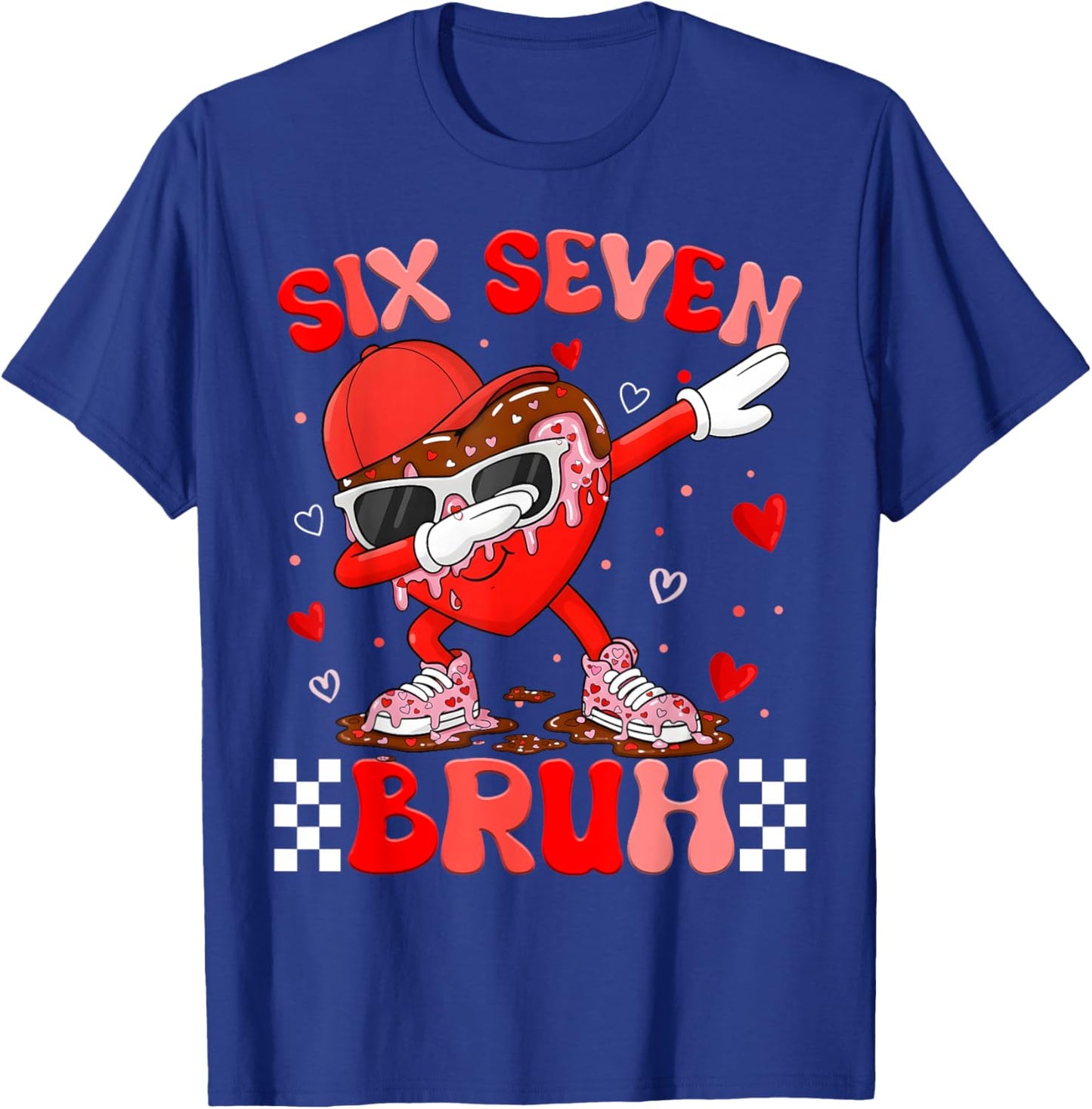Bruh 67 Valentines Six Seven Meme Drip Heart 6 7 Boys Kids T-Shirt - T-Shirt | Royal