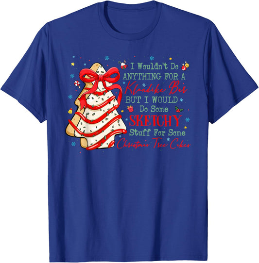 Christmas Tree Cakes Coquette Bow Xmas Pajamas Holiday Funny T-Shirt - T-Shirt | Royal