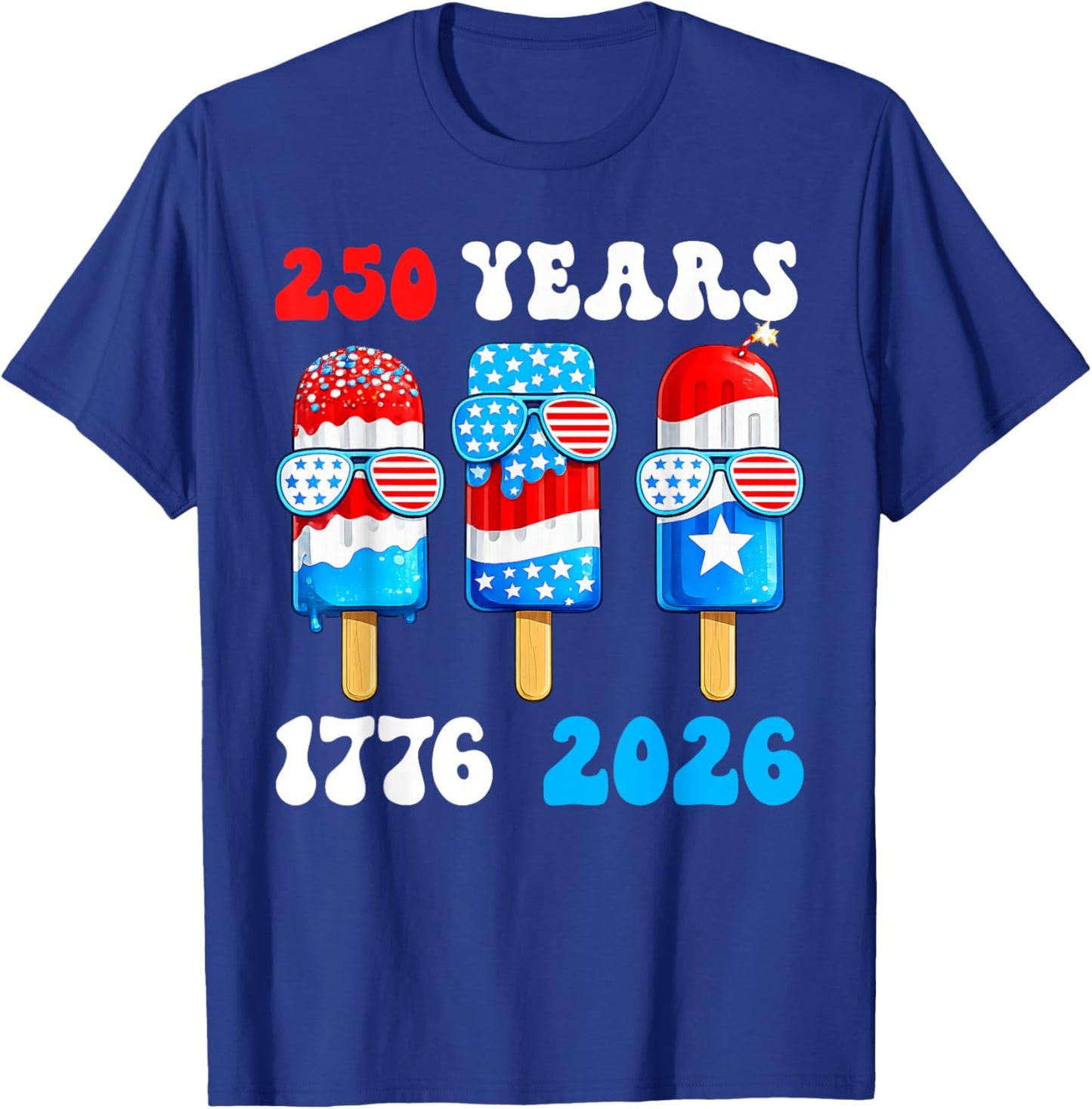 250 Years American 1776 2026 250th USA 4th of July Boy Kids T-Shirt - T-Shirt | Royal