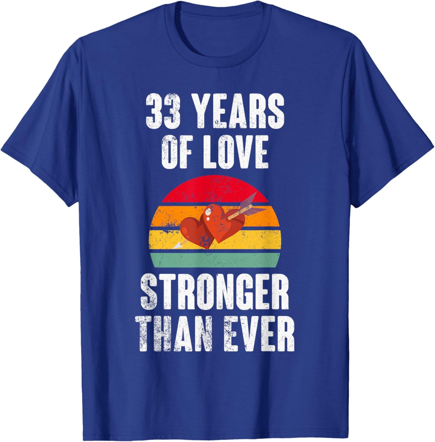 Vintage Sunset 33 Years Together 33rd Wedding Anniversary T-Shirt - T-Shirt | Royal