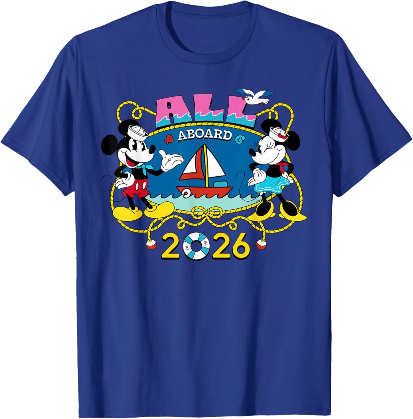 Disney Cruise Family Group Vacation Matching All Aboard 2026 T-Shirt - T-Shirt | Royal