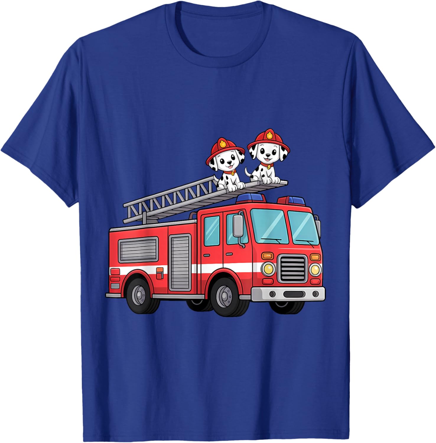 Fire Truck Firefighter Dalmatians Kids T-Shirt - T-Shirt | Royal