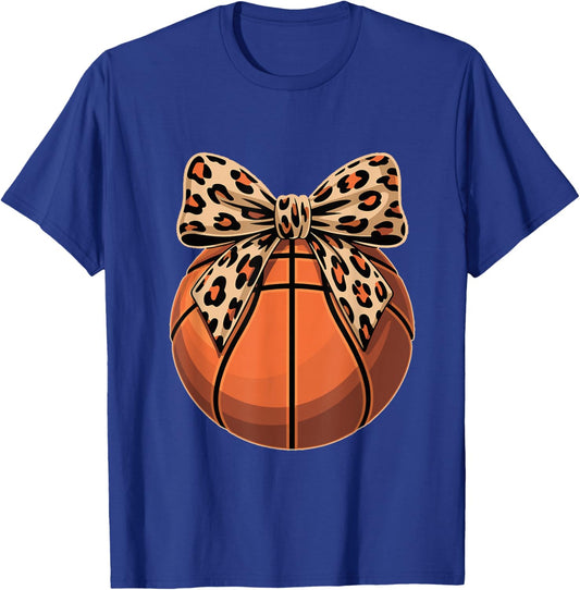 Basketball Coquette Bow Cute Basketball Lover T-Shirt - T-Shirt | Royal
