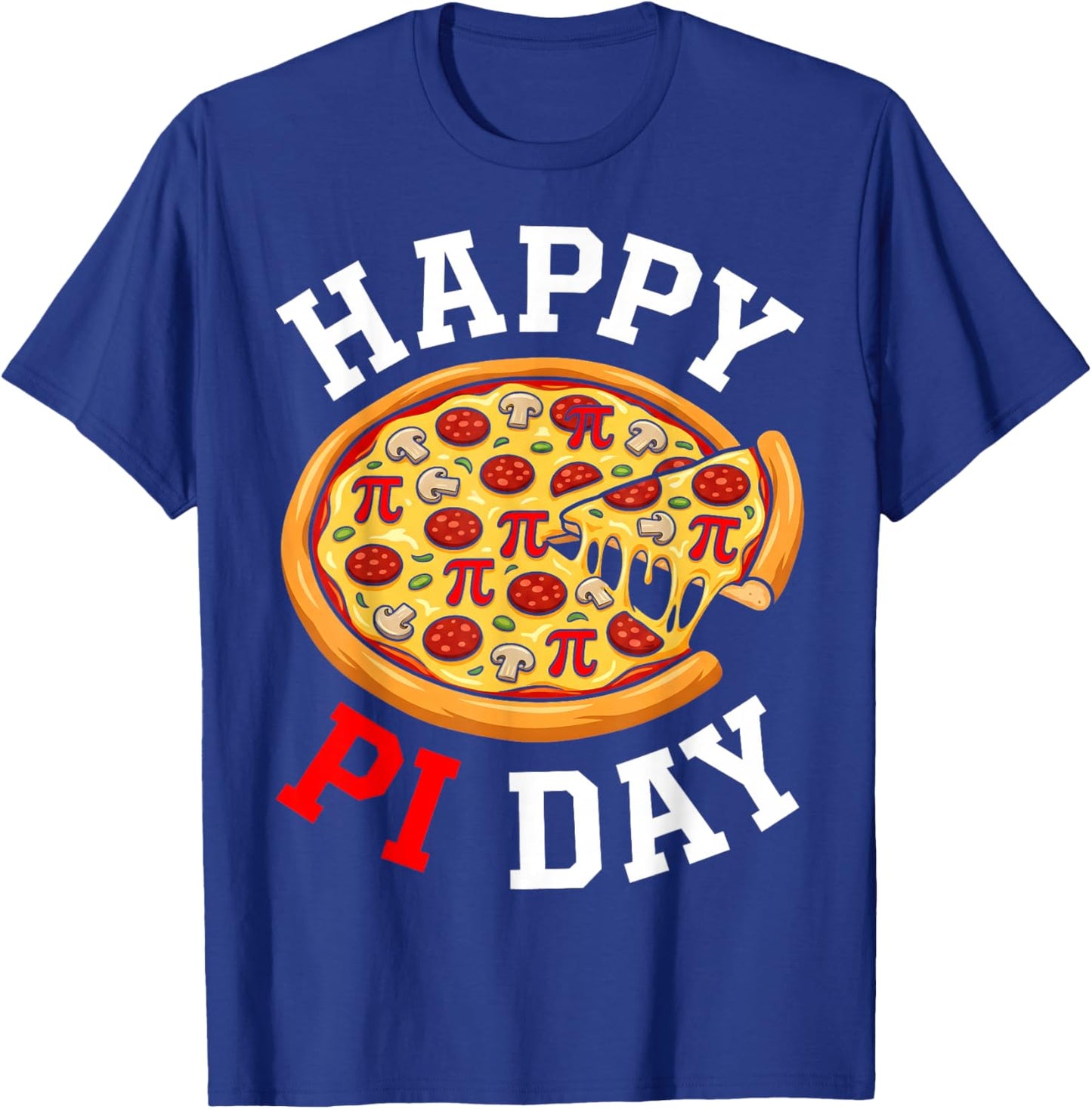 Pi Day Pizza Math Lover Funny 3.14 Food Pun T-Shirt - T-Shirt | Royal