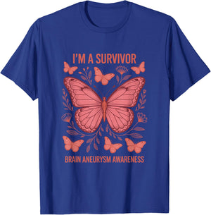 I'm A Survivor Brain Aneurysm Awareness, Aneurysm Awareness T-Shirt - T-Shirt | Royal