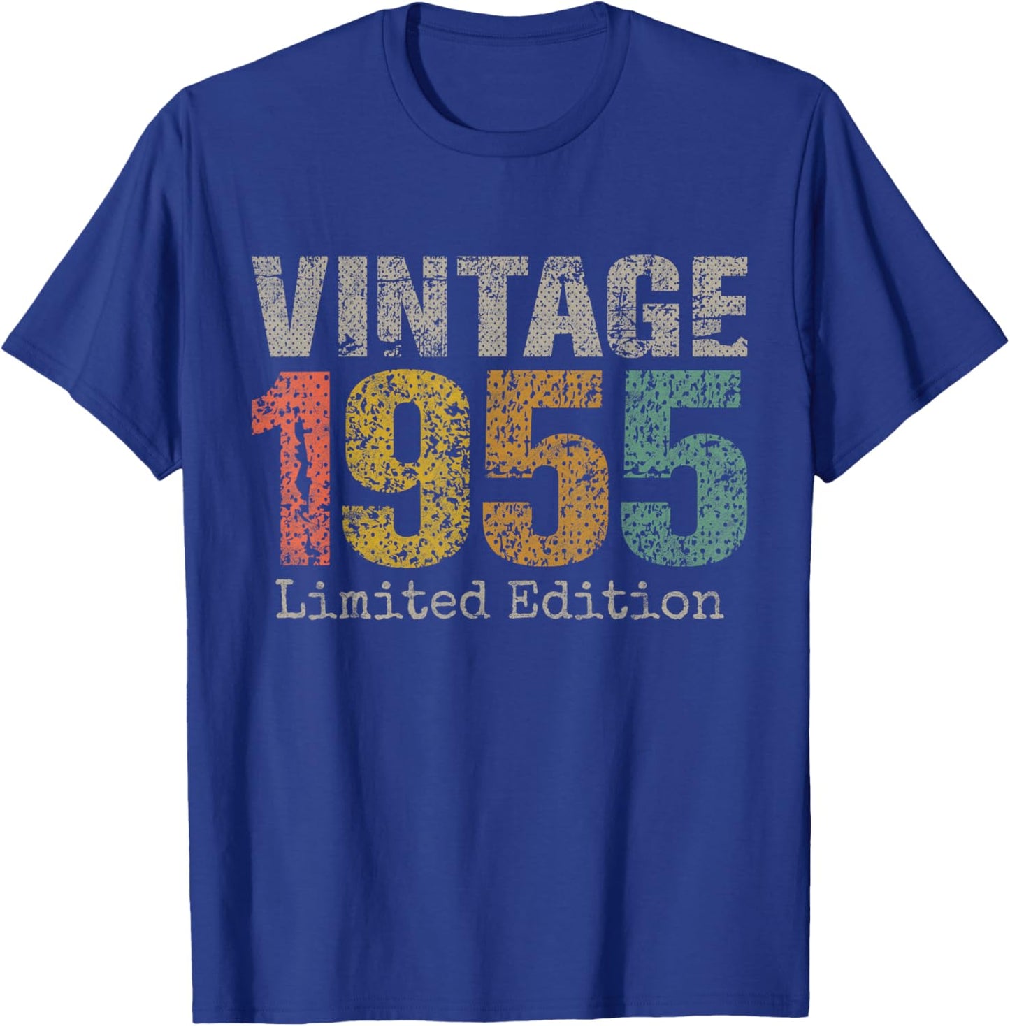 Vintage 1955 Text 71st Birthday Gift Men Women 71 Year Old T-Shirt - T-Shirt | Royal