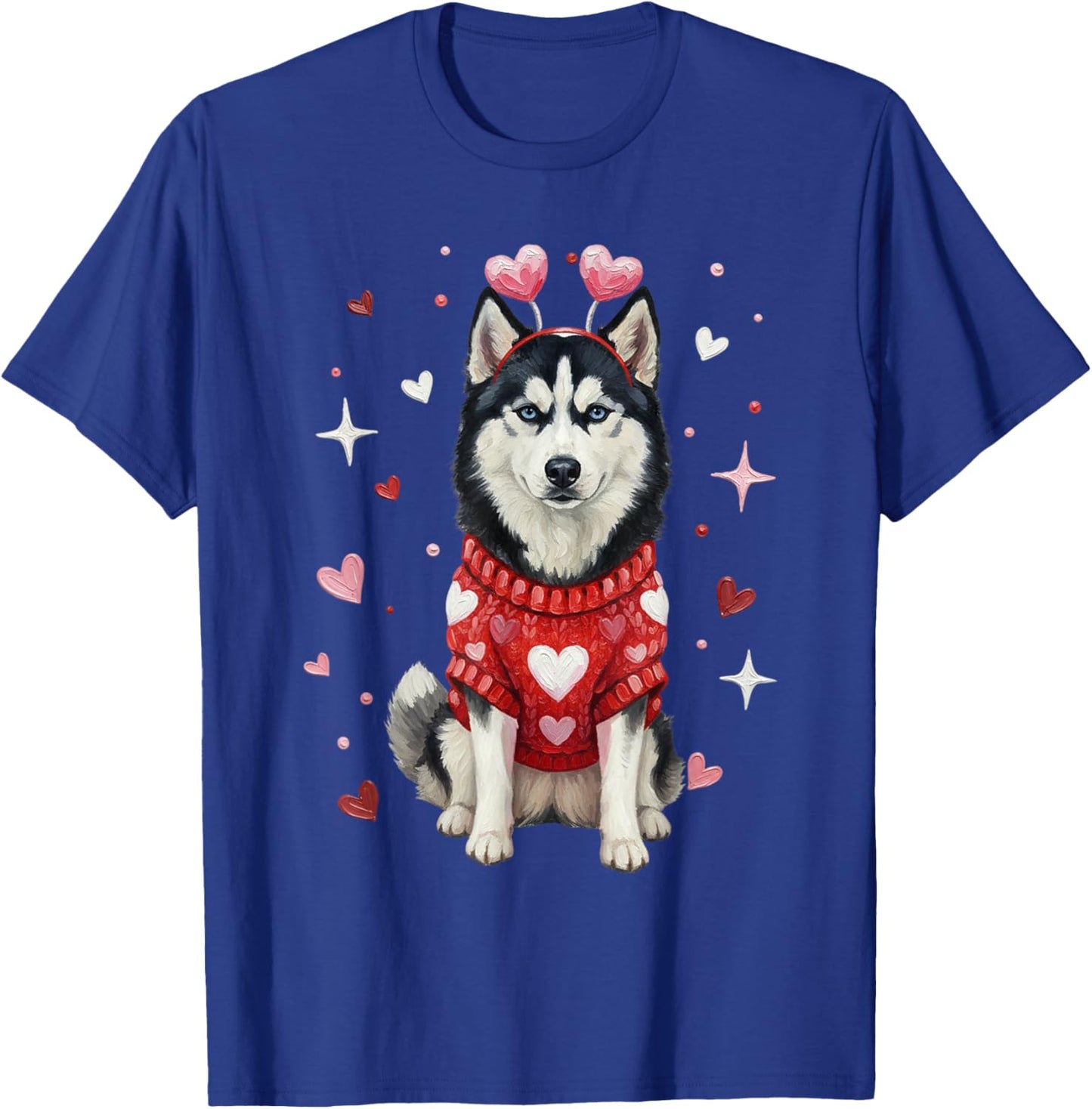 Cute Siberian Husky Valentine Heart Valentines Day T-Shirt - T-Shirt | Royal