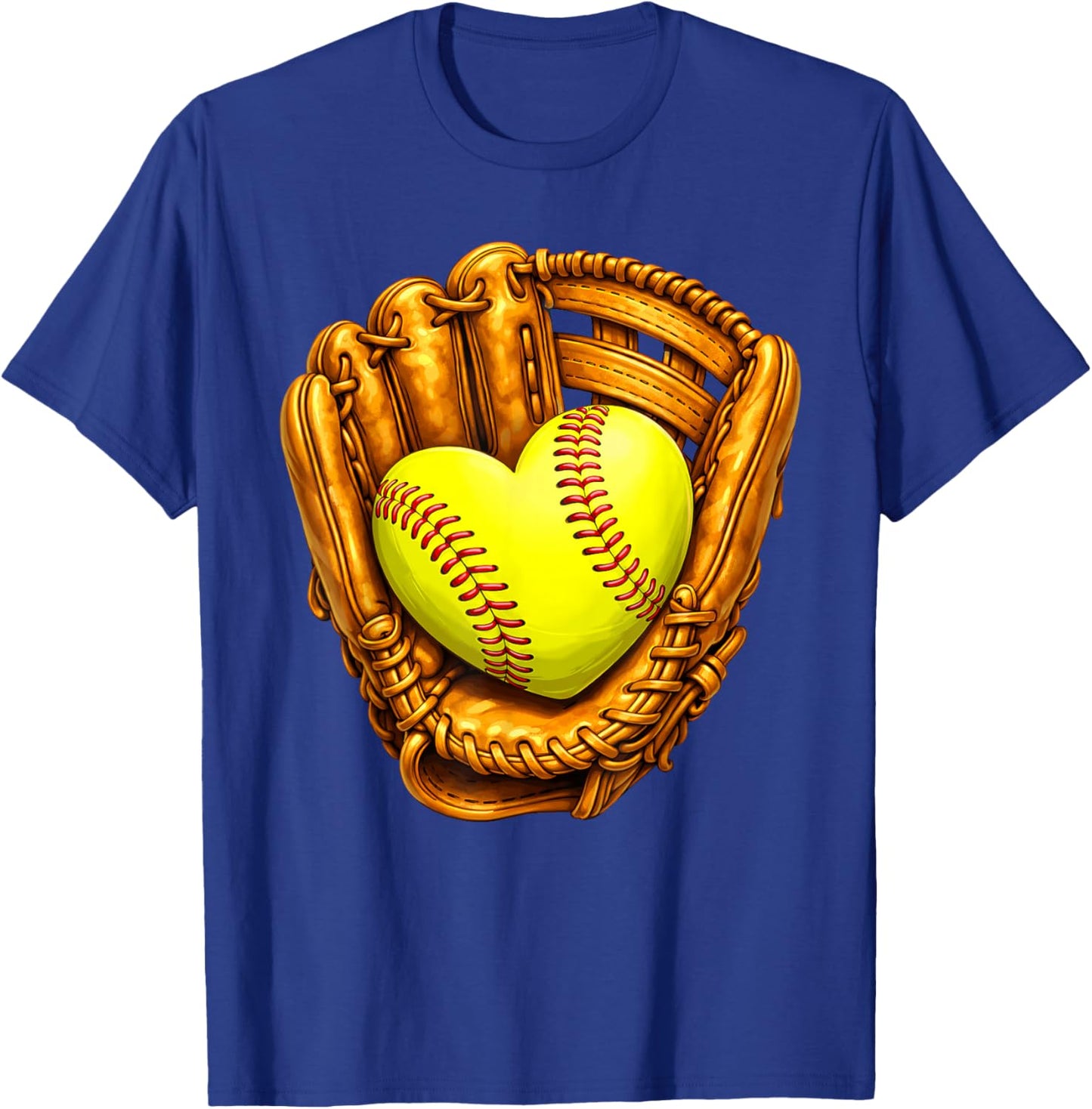 Cute Softball Heart Happy Valentines Boys Women Men Kids T-Shirt - T-Shirt | Royal