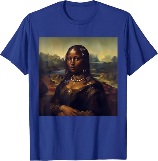 Black Mona Lisa African American Black History Month T-Shirt - T-Shirt | Royal