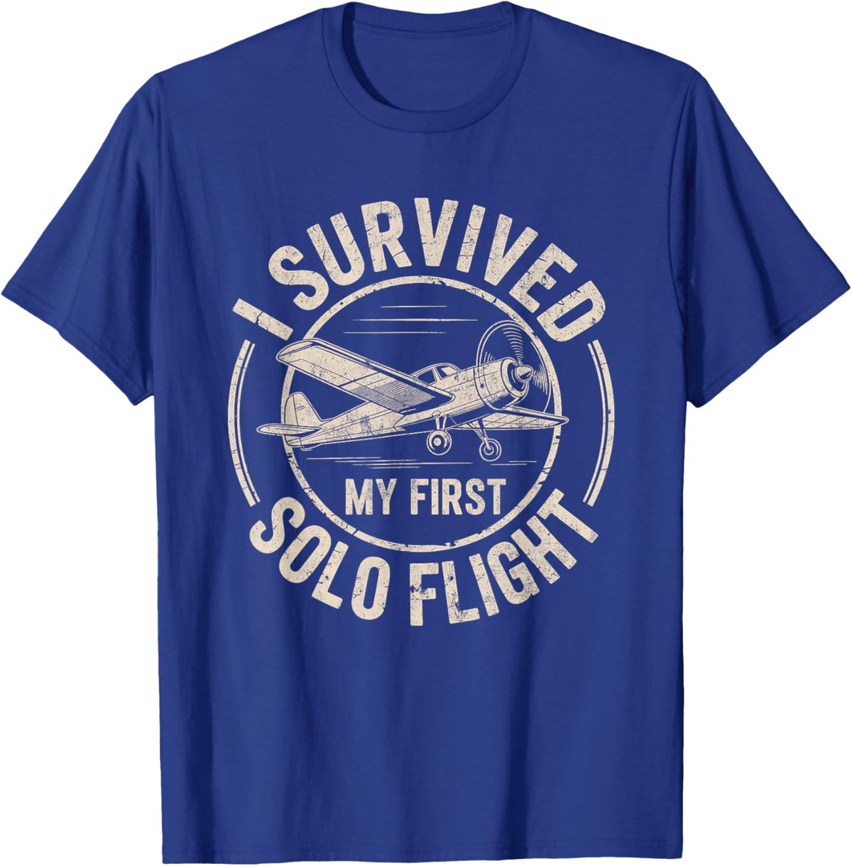 I Survived My First Solo Flight T-Shirt - T-Shirt | Royal