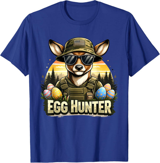 Kids Boy Easter Egg Hunter Deer Hunting Easter Kids Boy T-Shirt - T-Shirt | Royal