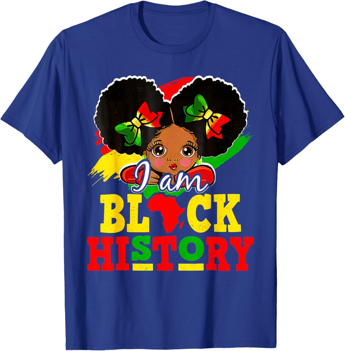 I Am Black History Month African American for Girls Kids T-Shirt - T-Shirt | Royal