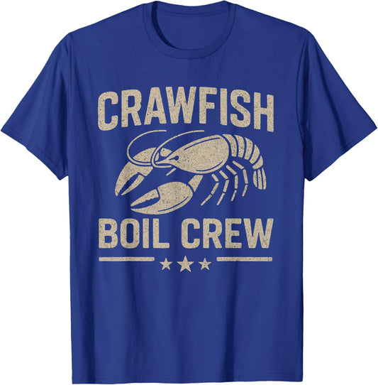 Crawfish Boil Crew Vintage Crayfish Crawdad Party Men Dad T-Shirt - T-Shirt | Royal