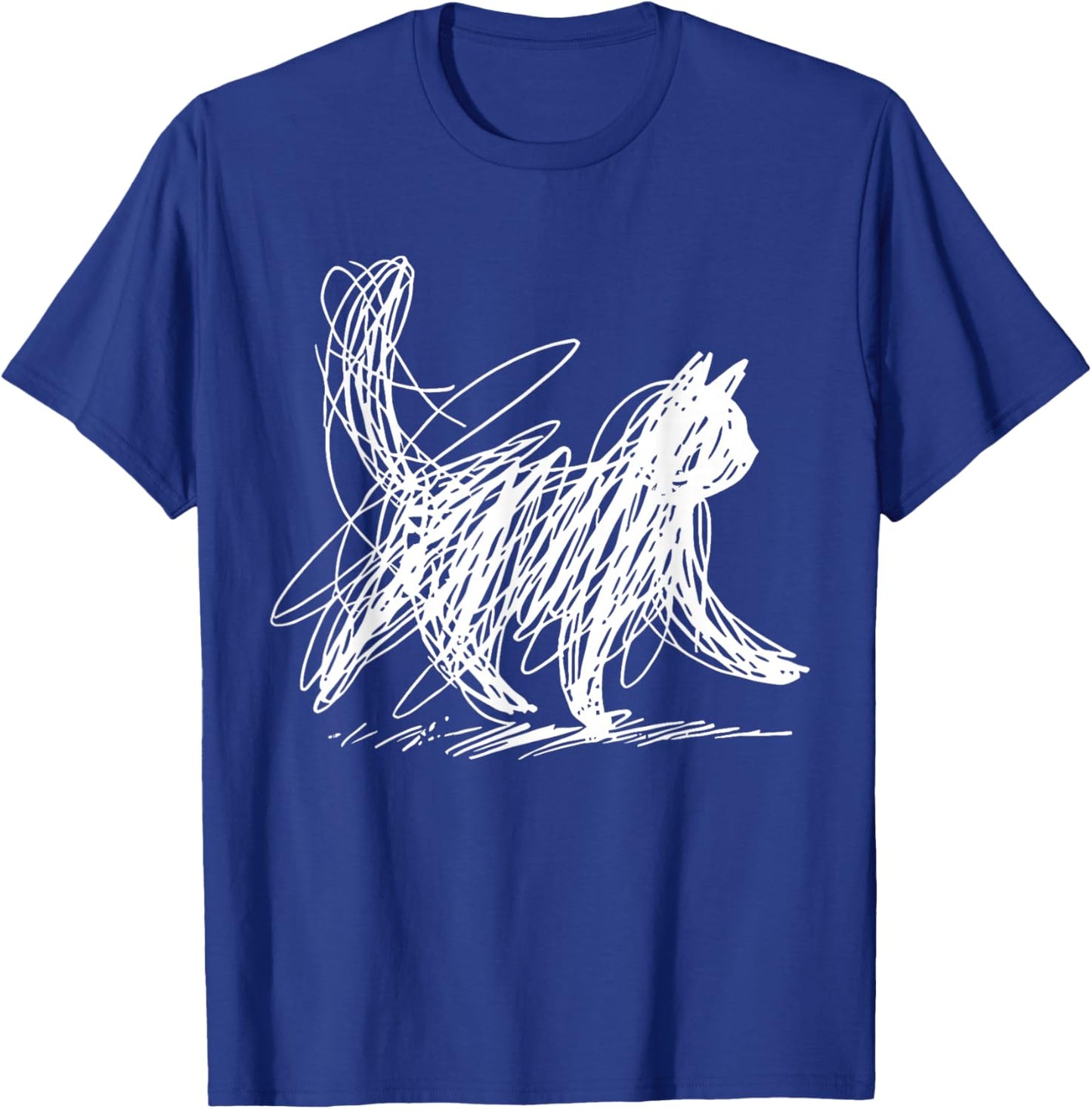 Minimalist Cat Art T-Shirt - T-Shirt | Royal