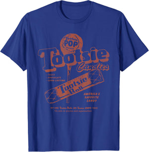 Tootsie Roll America's Favorite Candy Nostalgic Retro Candy T-Shirt - T-Shirt | Royal