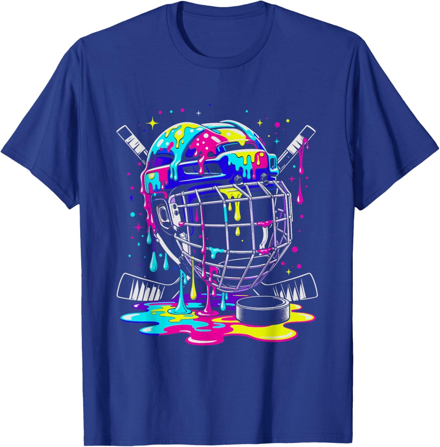 Ice Cream Dripping Hockey Drip Boys Youth Ice Hockey T-Shirt - T-Shirt | Royal