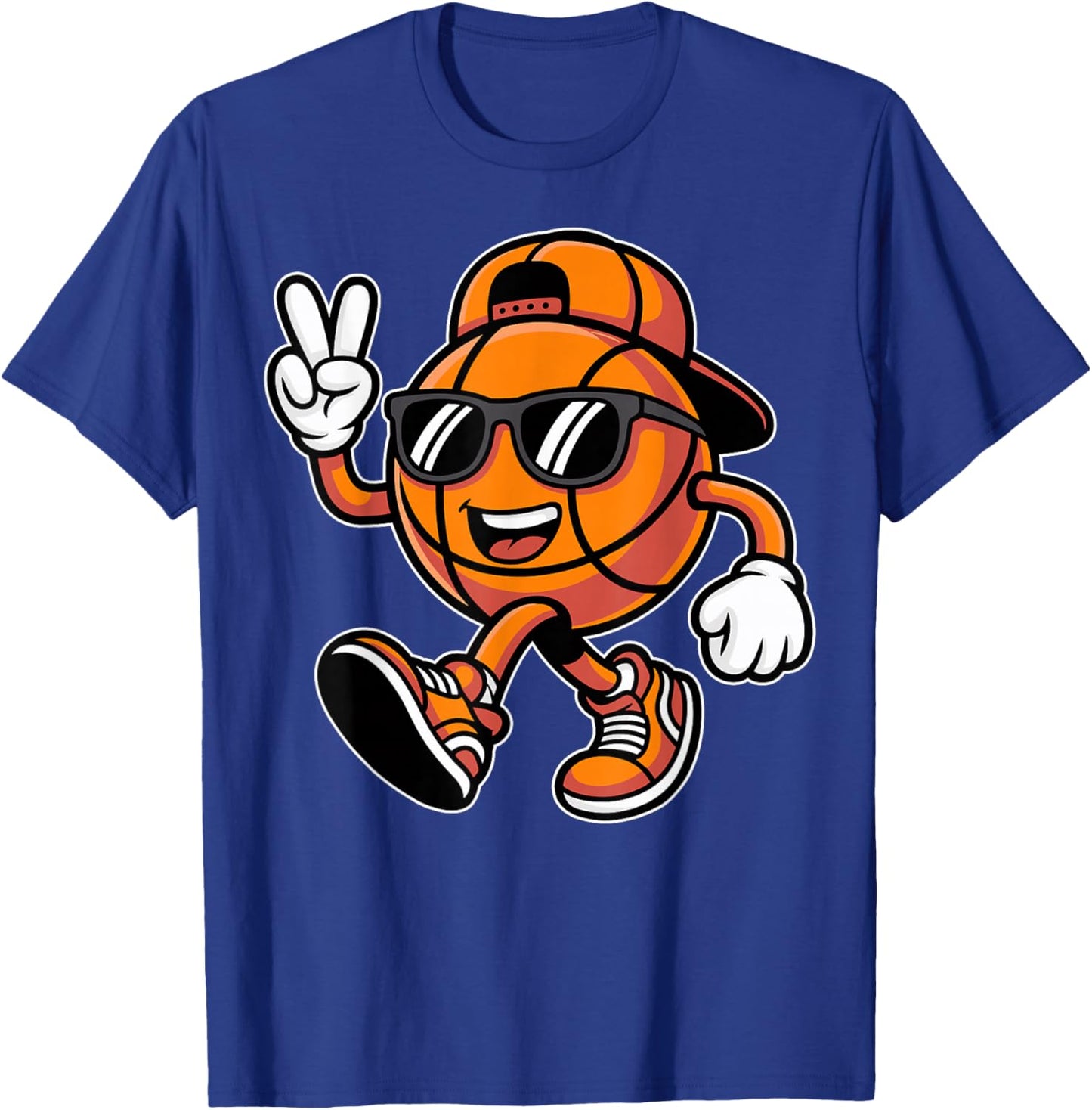 Basketball with Sunglasses Funny Boys Men Basketball Lover T-Shirt - T-Shirt | Royal