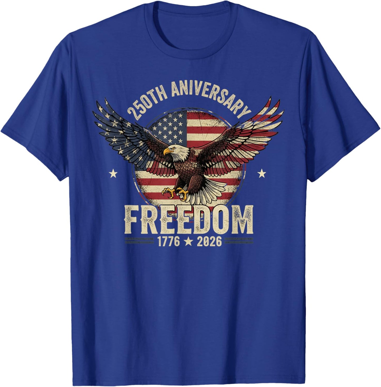 4th of July American Flag Patriotic USA 2026 T-Shirt - T-Shirt | Royal