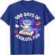Funny 100 Days of School Axolotl Boys Girls Kids 100th Day T-Shirt - T-Shirt | Royal