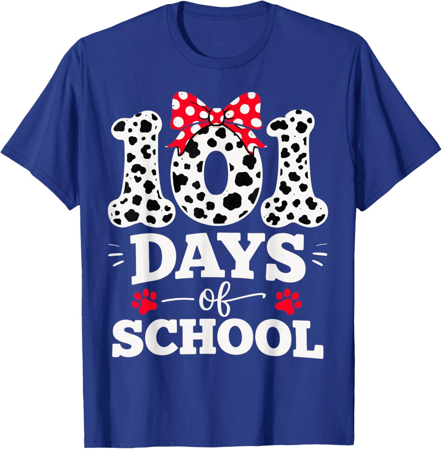 Funny 101 Days of School Funny Dog Kids Student Teacher T-Shirt - T-Shirt | Royal