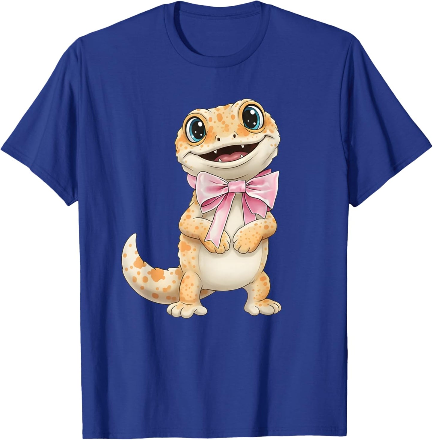 Coquette Gecko with Pink Ribbon Bow Funny Girls Valentine T-Shirt - T-Shirt | Royal