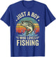 Just A Boy Who Loves Fishing T-Shirt - T-Shirt | Royal