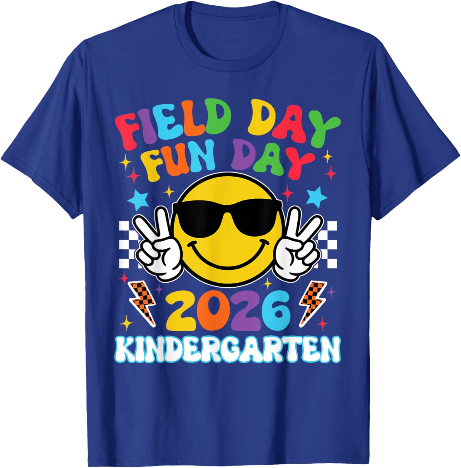 Kindergarten Field Day Fun Day 2026 Teacher Boy Girl Kid T-Shirt - T-Shirt | Royal