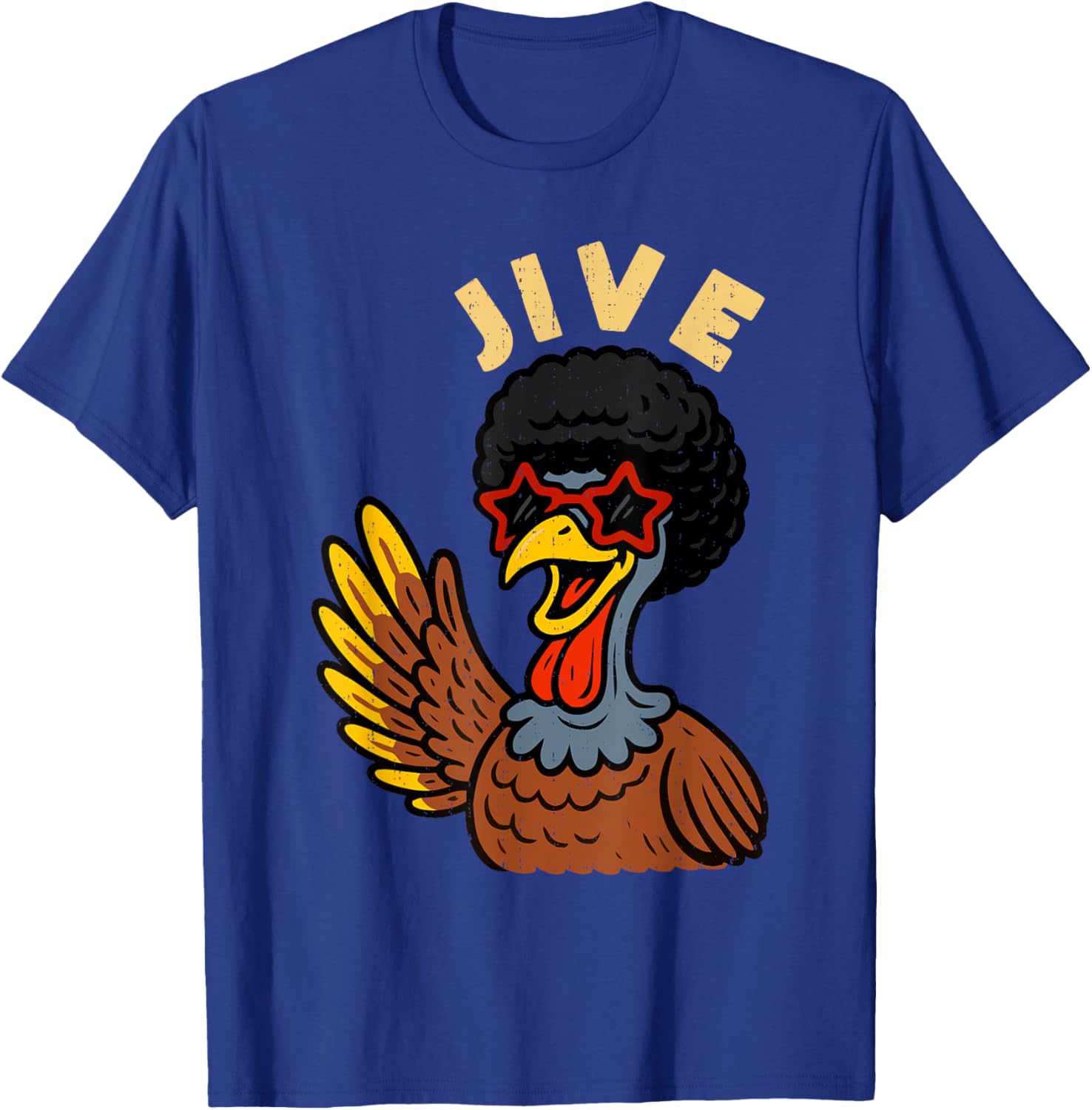 Retro Jive Turkey Funny Thanksgiving Funky Disco 70s Vibes T-Shirt - T-Shirt | Royal