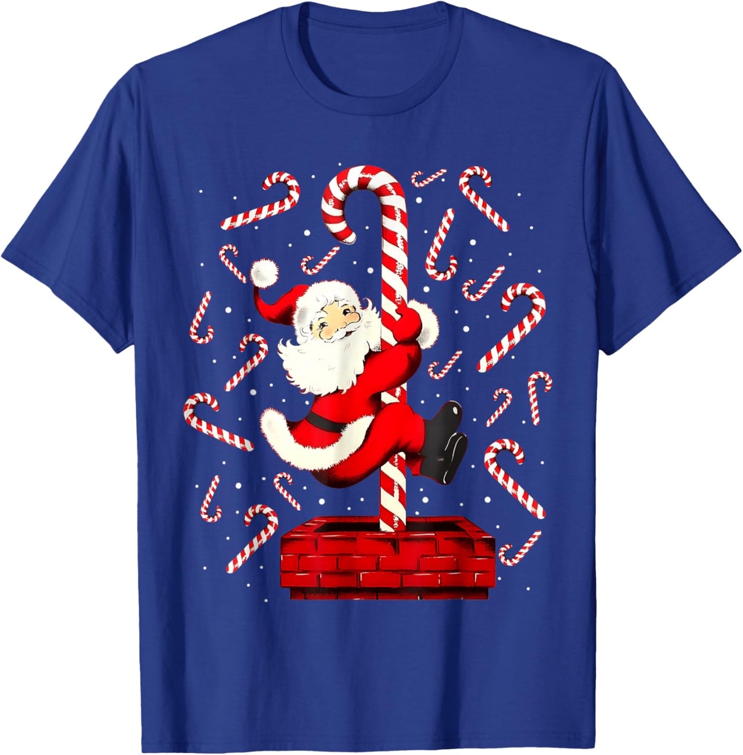 Candy Cane Christmas Santa Funny Lights Xmas Men Women Kids T-Shirt - T-Shirt | Royal