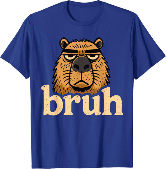 Funny Capybara Bruh Sarcastic Animal Meme Boys Teens Kids T-Shirt - T-Shirt | Royal
