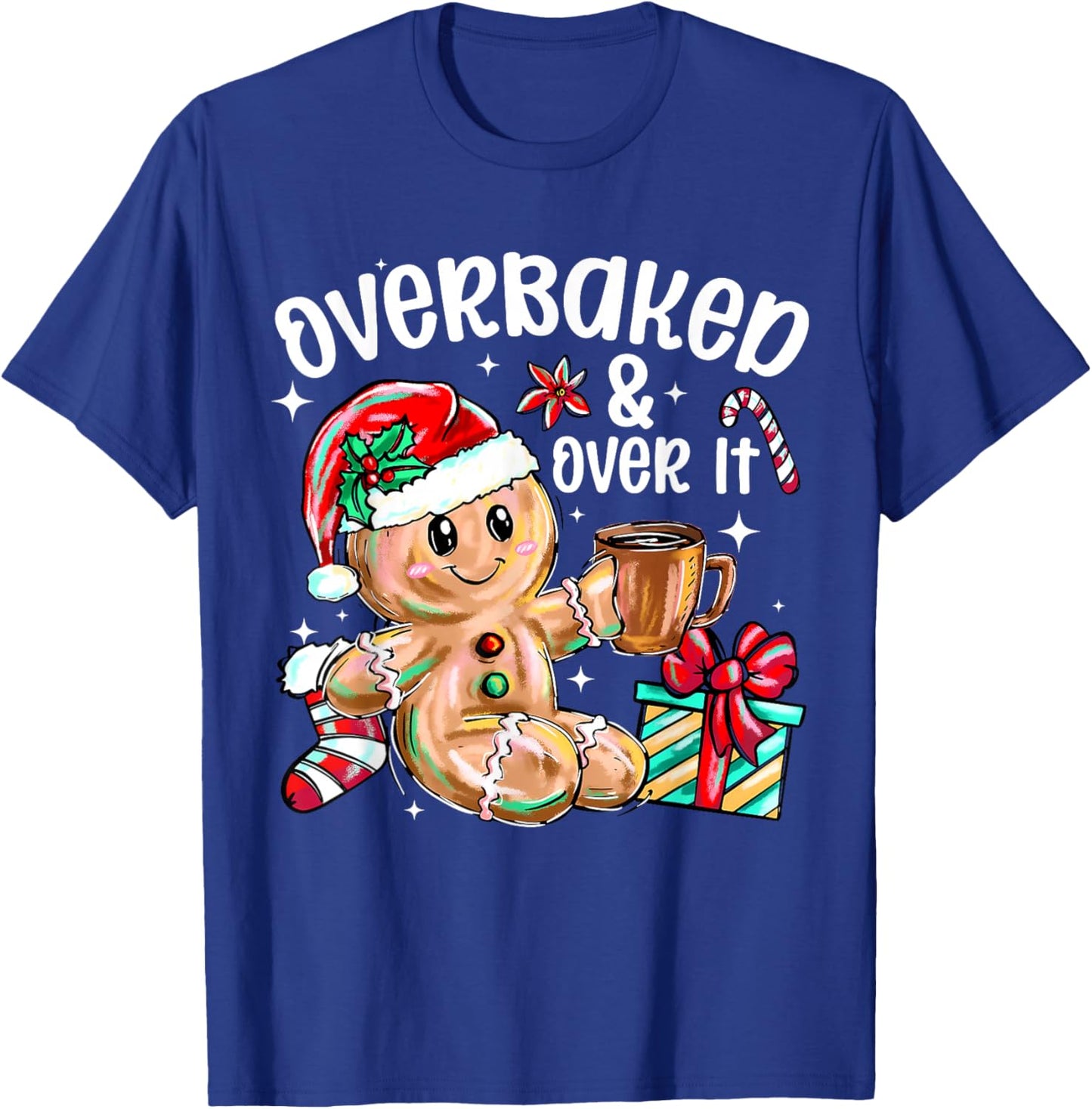 Retro Sunglasses Over Baked and Over It Funny Gingerbread T-Shirt - T-Shirt | Royal