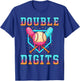 Double Digits Birthday Boy 10th Baseball Drip Birthday Party T-Shirt - T-Shirt | Royal