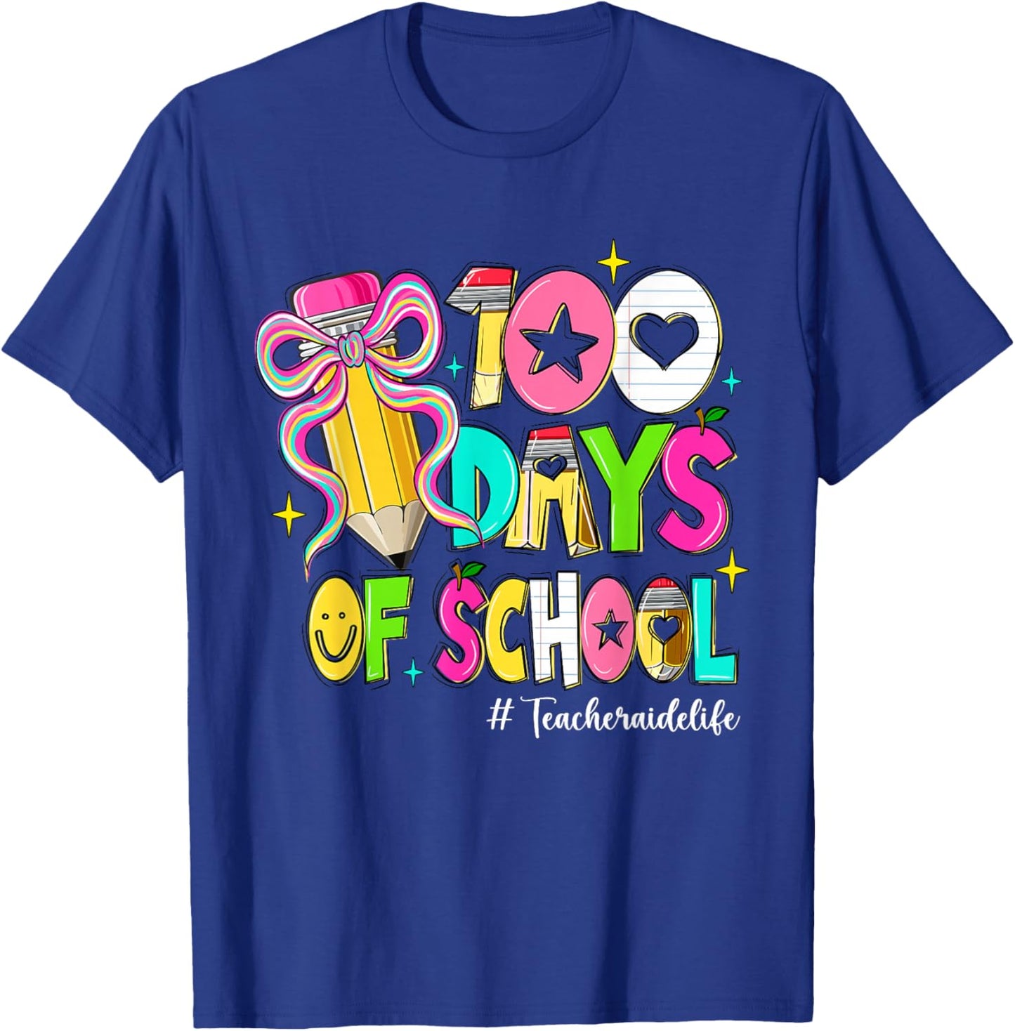 Bow Pencil Cute T-Shirt - T-Shirt | Royal