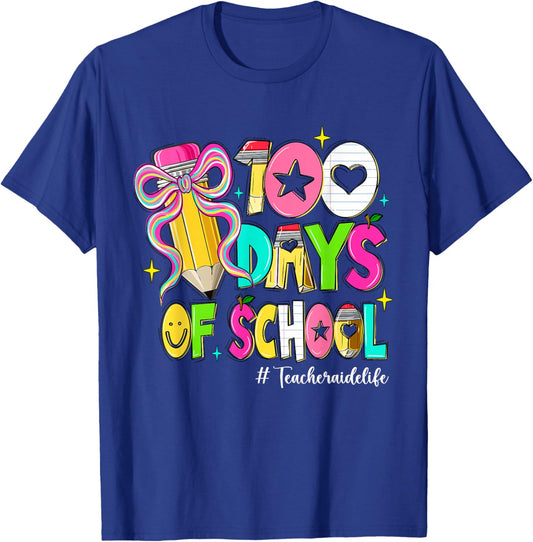 Bow Pencil Cute T-Shirt - T-Shirt | Royal