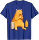 Funny Cat Eating Hot Dog for Foodies and Pet Lovers T-Shirt - T-Shirt | Royal