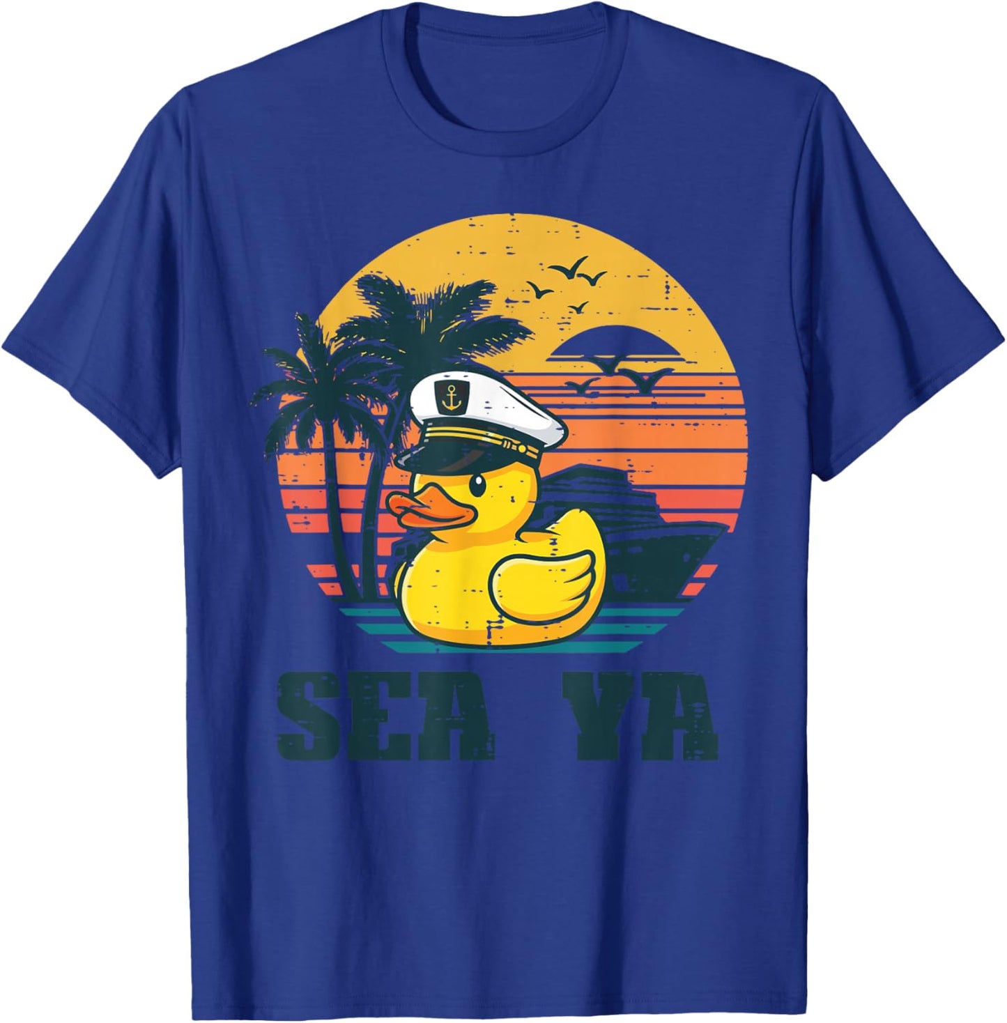 Vacation Rubber Duck Captain Sea Ya Cruise Men Women Kids T-Shirt - T-Shirt | Royal