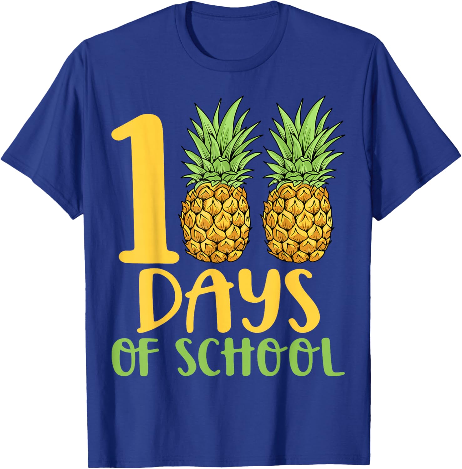 100 Days of School Pineapple Lover Teacher Kids T-Shirt - T-Shirt | Royal