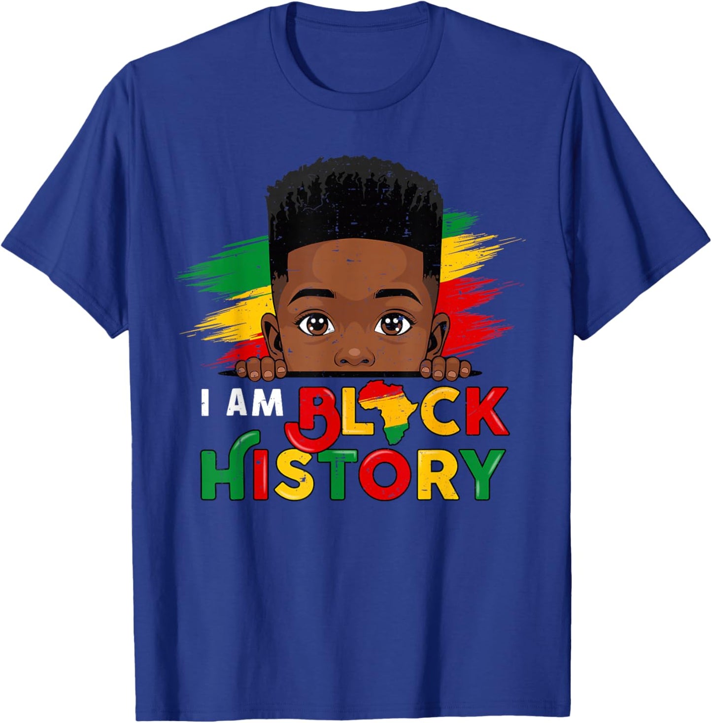I Am Black History African Boys Black History Month Kids T-Shirt - T-Shirt | Royal