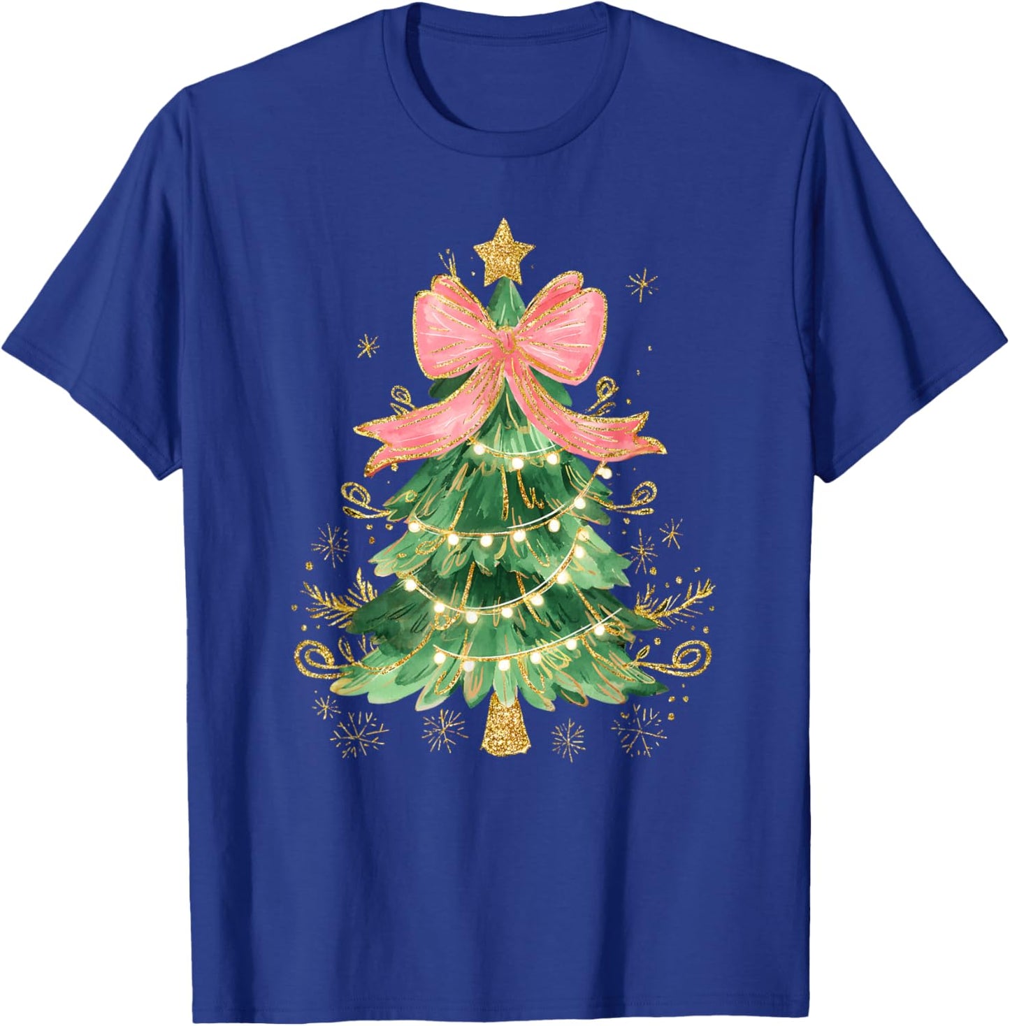 Coquette Bow Christmas Tree Xmas Holiday Girl Women Kid T-Shirt - T-Shirt | Royal